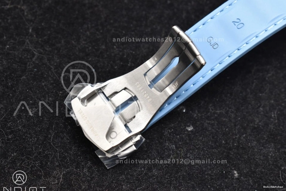 41mm A8900 1:1 on Terra Super 515 Rubber Dial Edition VSF Strap Blue Best Aqua Summer Blue Lightweight Clone 0208